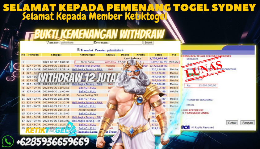 Bukti JP Togel Online Ketiktogel - Togel Sydney