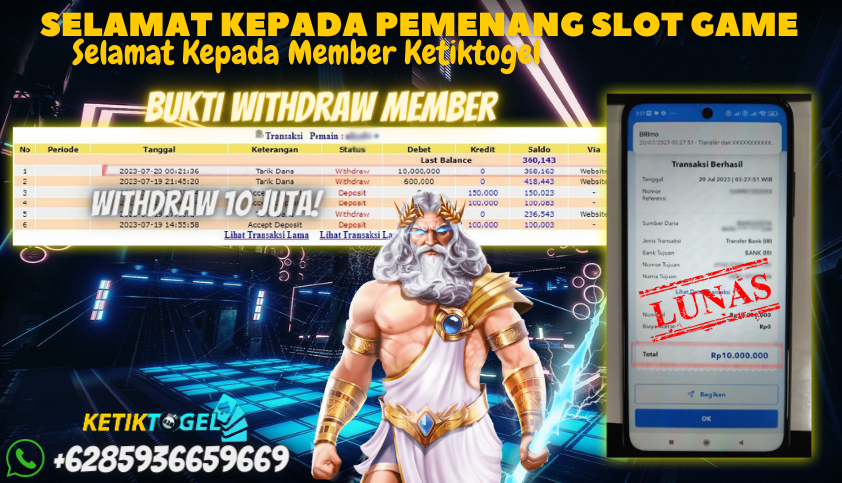 Bukti JP Slot Pragmatic Play Ketiktogel - Gates of Olympus