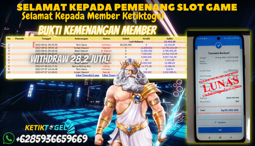 Bukti JP Slot Pragmatic Play Ketiktogel - Gates of Olympus