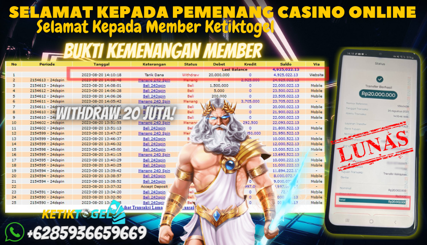 Bukti JP Live Casino - 24D Spin