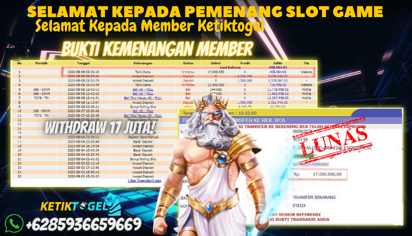 Bukti JP Slot Pragmatic Play Ketiktogel - Gates of Olympus